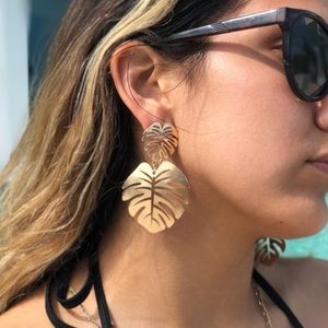 Golden Palms Statement Earrings